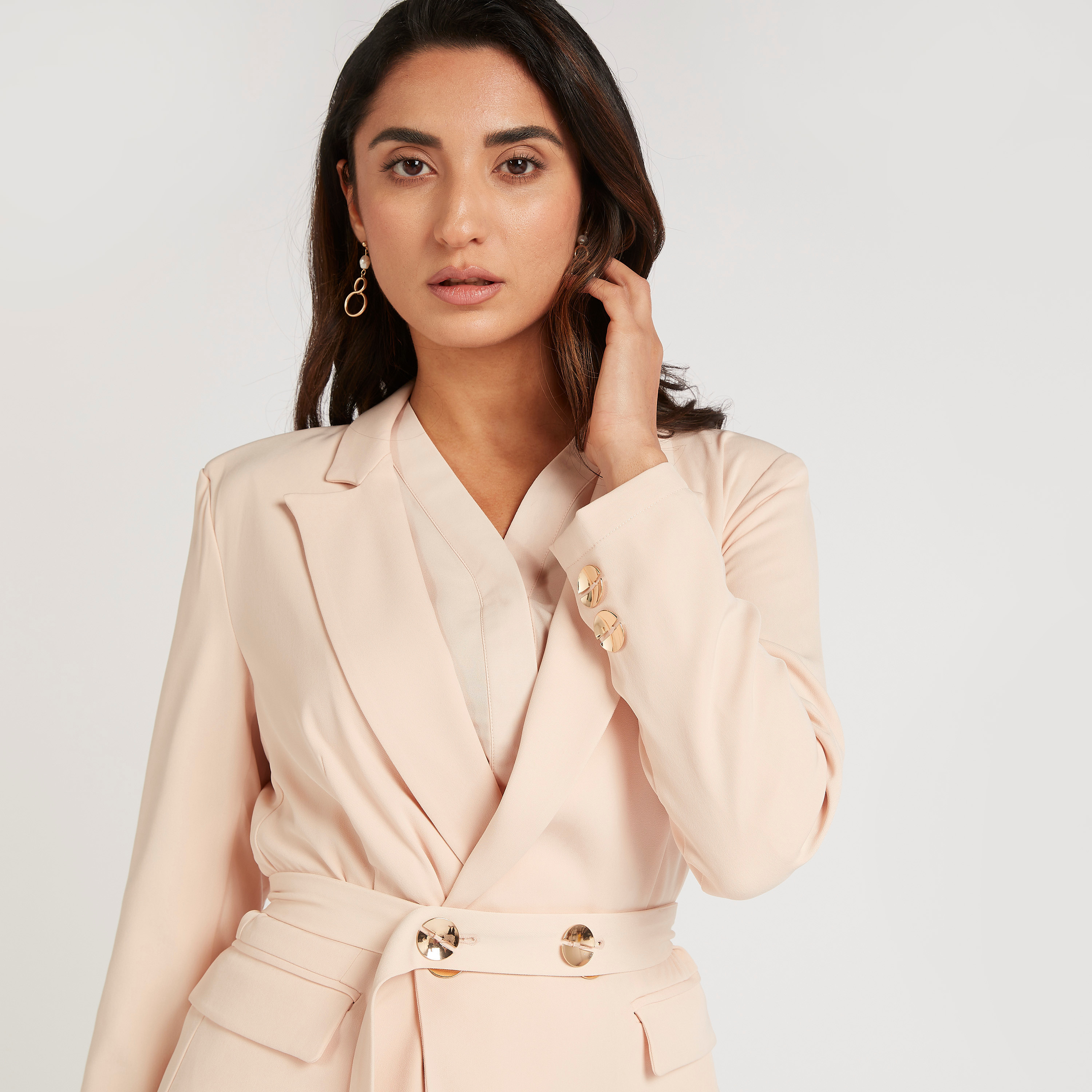 Longline on sale belted blazer