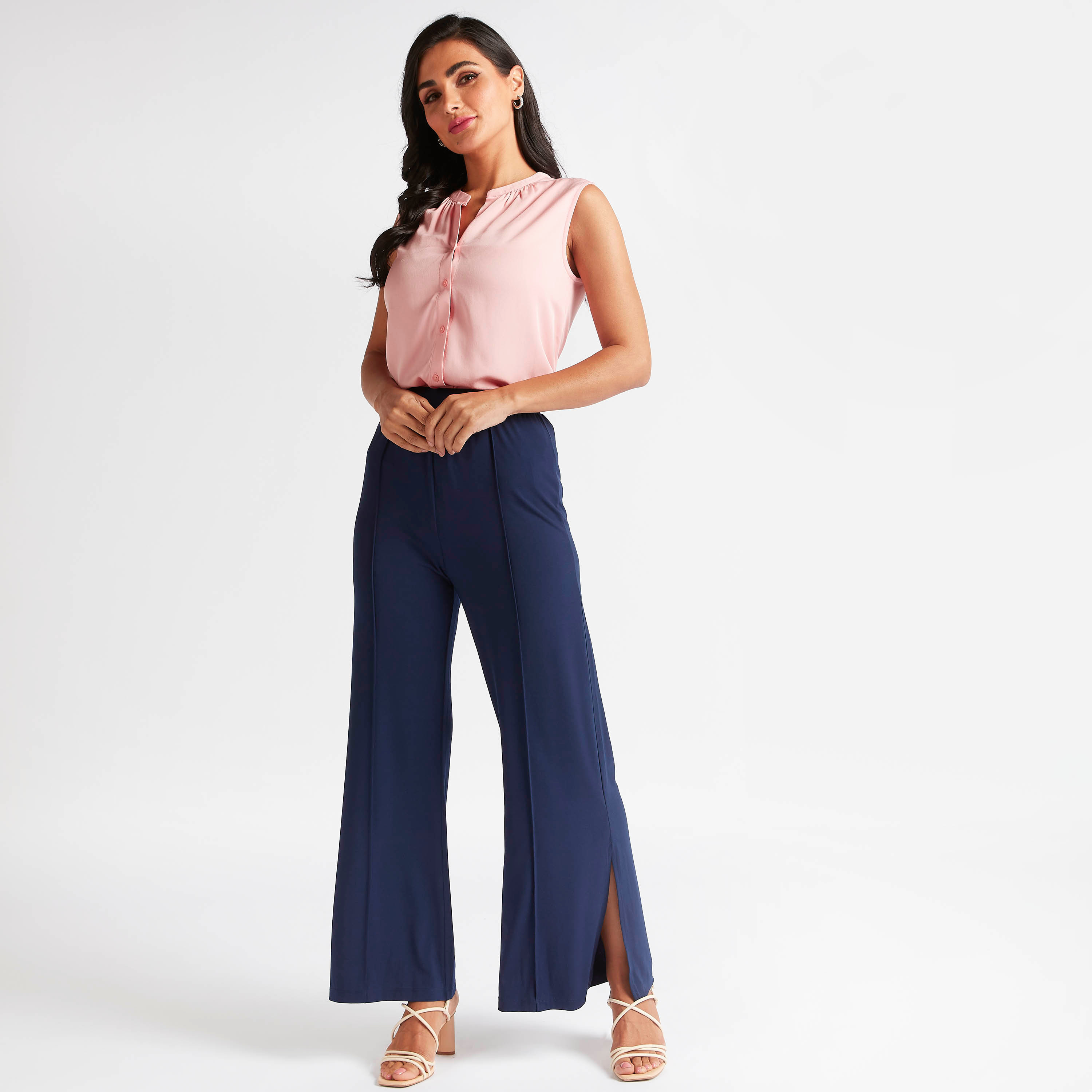 palazzo pants with side slits