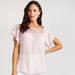 Square Neck Top with Cutwork Design and Bell Sleeves-Shirts & Blouses-thumbnail-0