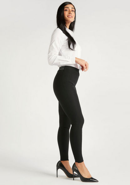Solid Treggings with Semi Elasticated Waistband
