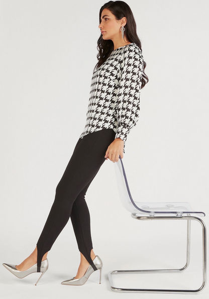 Solid High Rise Leggings with Elasticised Waistband