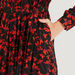 Floral Print Midi A-line Pleated Dress with Pocket and Long Sleeves-Dresses-thumbnailMobile-2