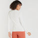 Textured High Neck T-shirt with Long Sleeves-T Shirts-thumbnail-3