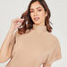 Textured High Neck Top with Dolman Sleeves-Shirts & Blouses-thumbnailMobile-2