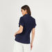 Textured High Neck Top with Short Sleeves-Shirts & Blouses-thumbnailMobile-3