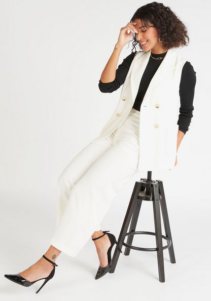 Solid Mid-Rise Trousers with Pockets and Zip Closure-Pants-image-1
