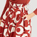 Printed Midi A-line Skirt with Paperbag Waist and Pockets-Skirts-thumbnailMobile-2