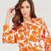 Floral Print Longline Tunic with Front Slit and Long Sleeves-Tunics-thumbnailMobile-4