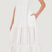 Solid Sleeveless A-line Maxi Dress with Tiers and Round Neck-Dresses-thumbnail-2