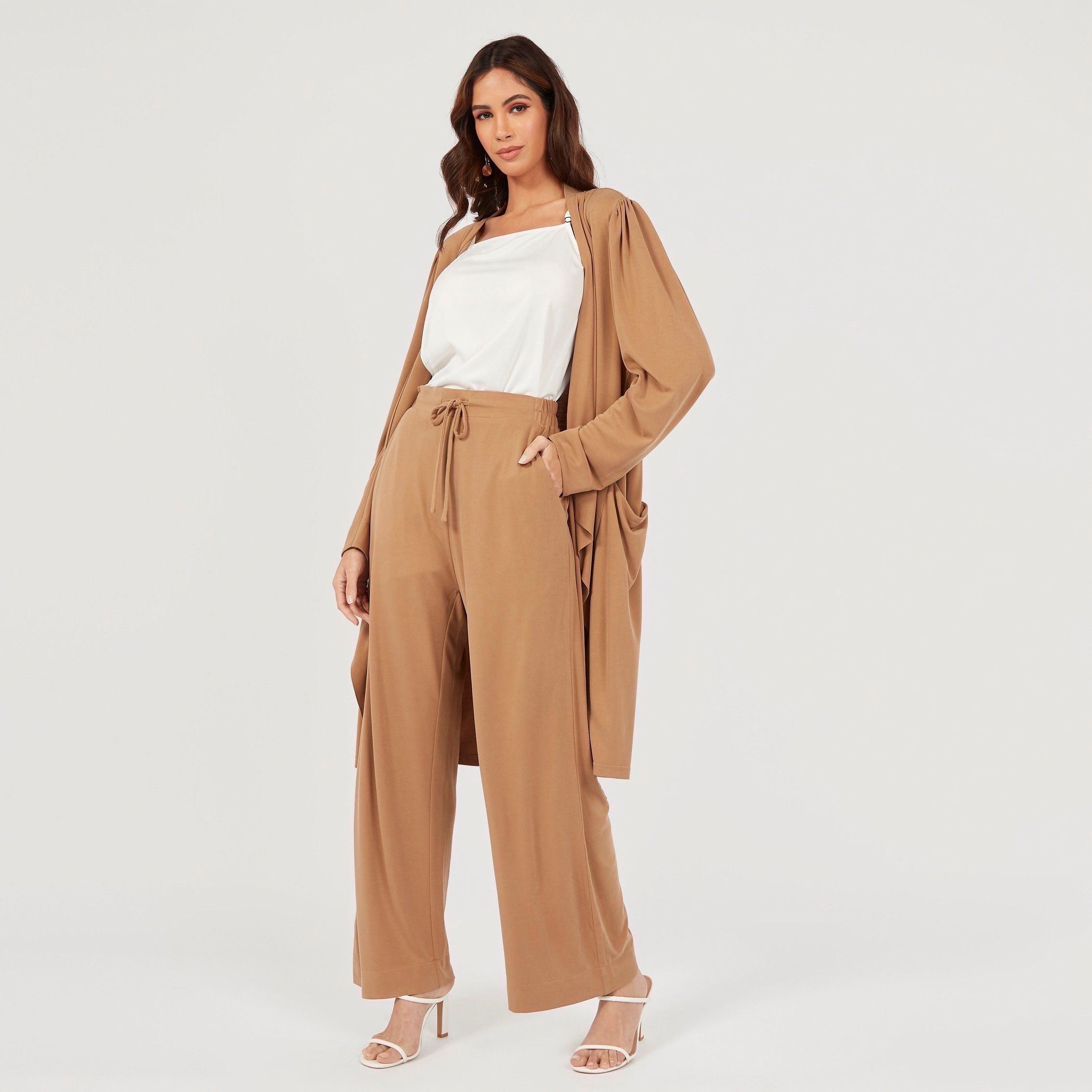 بنطلون بالازو سادة برباط إغلاق وجيوب-women-clothing-trousers-image-2