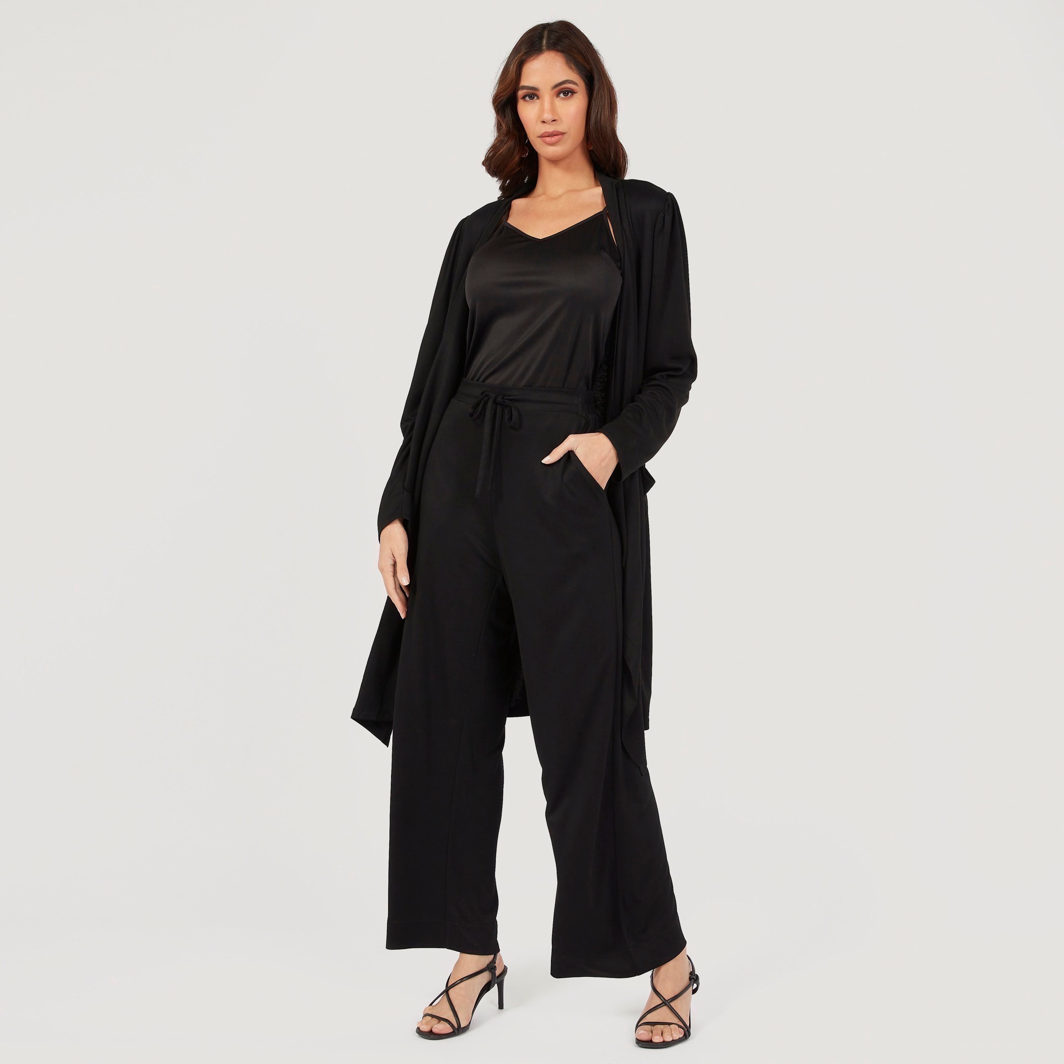 بنطلون بالازو سادة برباط إغلاق وجيوب-women-clothing-trousers-image-6