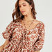 Floral Print Maxi A-line Dress with Puff Sleeves and Pockets-Dresses-thumbnail-2