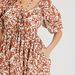 Floral Print Maxi A-line Dress with Puff Sleeves and Pockets-Dresses-thumbnail-4