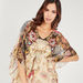 Floral Print V-neck Longline Kimono Dress with Tie-Ups-Dresses-thumbnailMobile-4