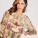 Floral Print Top with Neck Tie-Ups and Long Sleeves-Tops-thumbnailMobile-3