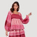 Smocked Top with Square Neck and Balloon Sleeves-Shirts & Blouses-thumbnail-0
