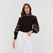 Embroidered High Neck Top with Bishop Sleeves and Button Closure-Shirts & Blouses-thumbnailMobile-0