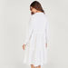 Solid Tiered Dress with Long Sleeves and Half Button Placket-Dresses-thumbnail-3