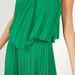 Solid Maxi Sleeveless Pleated Dress with Halter Neck-Dresses-thumbnail-4
