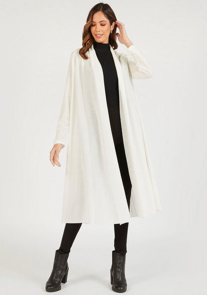 Solid Longline Shrug with Long Sleeves-Cardigans-image-0