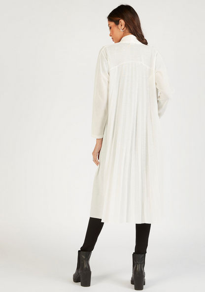 Solid Longline Shrug with Long Sleeves-Cardigans-image-3
