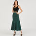 Solid Midi A-line Skirt with Elasticated Waistband and Flared Hem-Skirts-thumbnailMobile-1