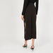 Solid Midi Pencil Skirt with Ruched and Slit Detail-Skirts-thumbnail-3