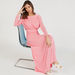 Textured Maxi A-line Dress with Long Sleeves-Dresses-thumbnail-0