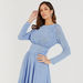 Textured Maxi A-line Dress with Long Sleeves-Dresses-thumbnail-5
