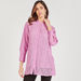 Lace Shirt with Mandarin Collar and Long Sleeves-Shirts & Blouses-thumbnailMobile-2