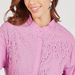 Lace Shirt with Mandarin Collar and Long Sleeves-Shirts & Blouses-thumbnail-4