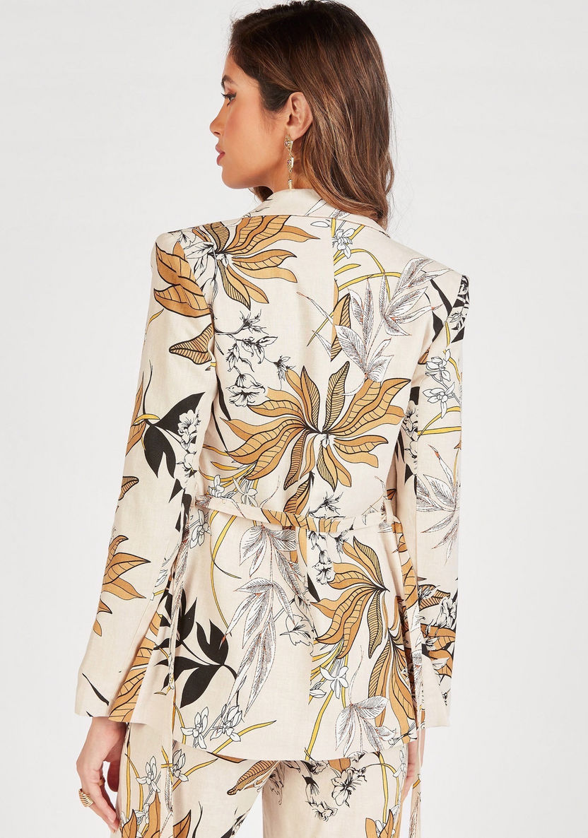 Floral Print Blazer with Long Sleeves and Notch Lapel-Blazers-image-3
