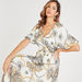 Printed Maxi Wrap Dress with V-neck and Short Sleeves-Dresses-thumbnail-0