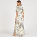 Printed Maxi Wrap Dress with V-neck and Short Sleeves-Dresses-thumbnail-3