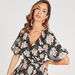 Floral Maxi Wrap Dress with V-neck and Short Sleeves-Dresses-thumbnail-2