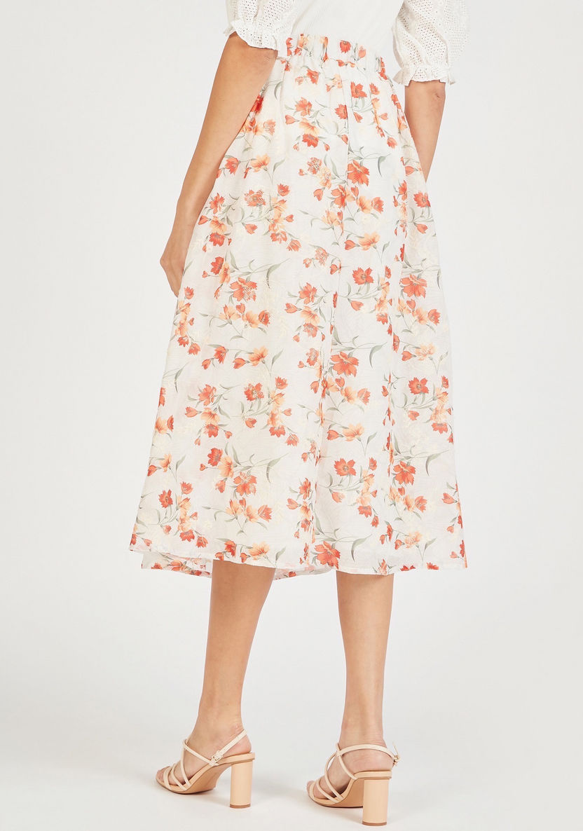 Floral Print Midi Wrap Skirt with Tie-Ups-Skirts-image-3
