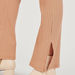 Textured Mid-Rise Pants with Elasticated Waistband and Side Slits-Pants-thumbnailMobile-2