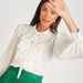 Solid Pleated Top with Tie-Up Neck and Bishop Sleeves-Shirts & Blouses-thumbnail-0