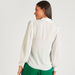 Solid Pleated Top with Tie-Up Neck and Bishop Sleeves-Shirts & Blouses-thumbnailMobile-3