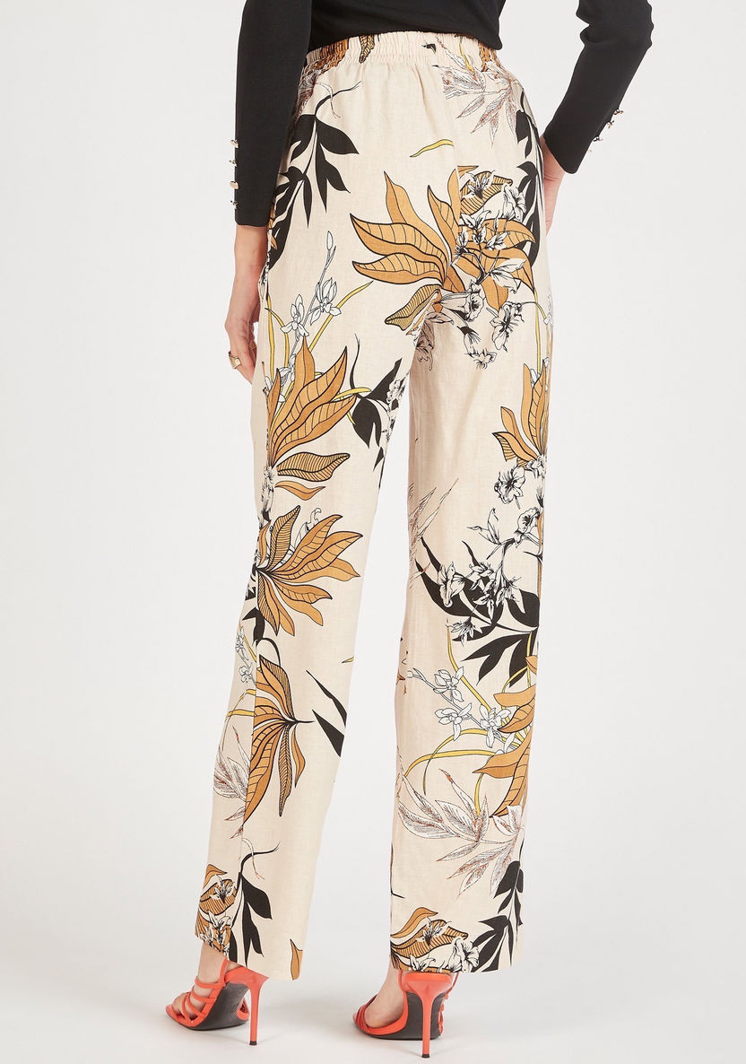 Floral Print Mid-Rise Trousers with Pockets-Pants-image-3