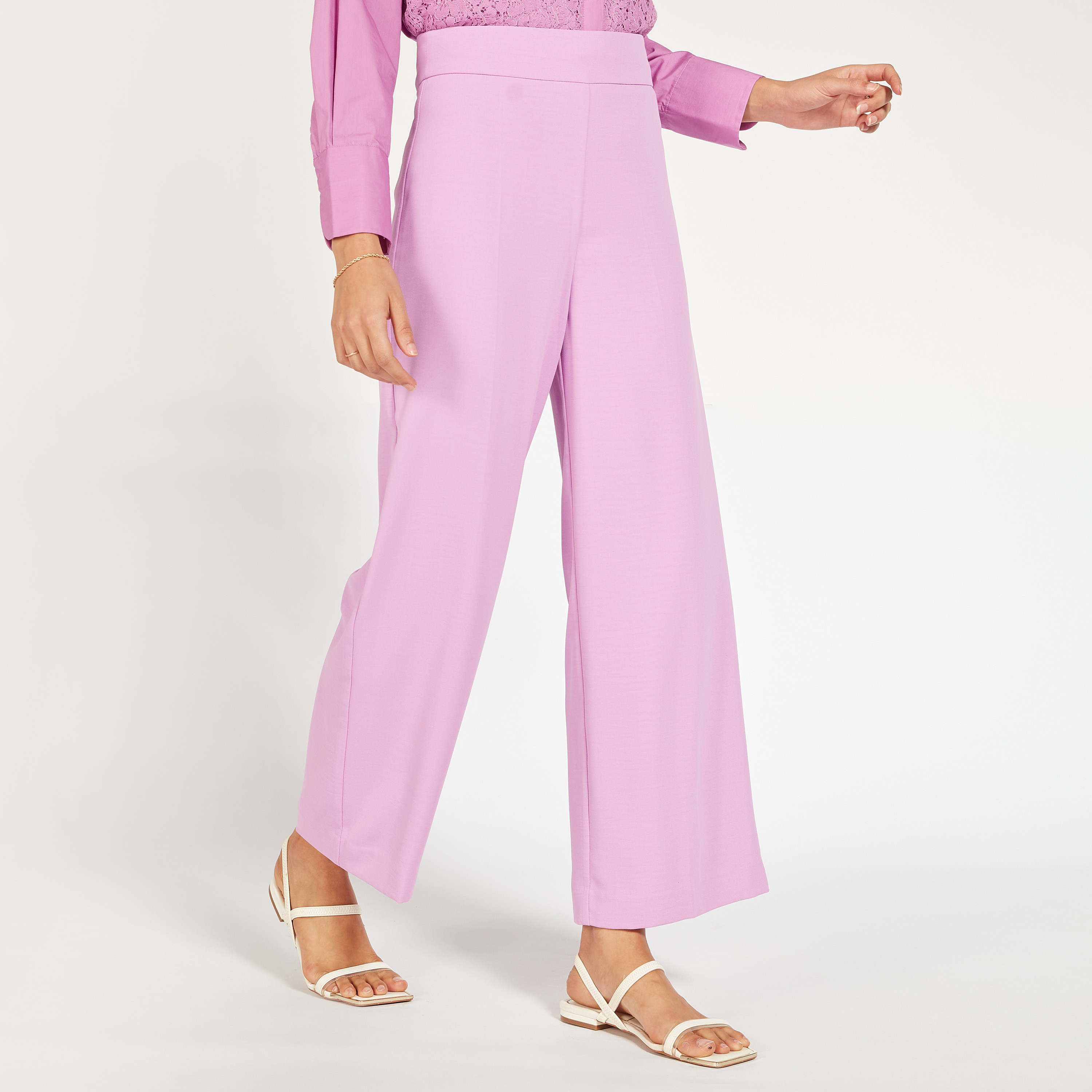 Solid Mid-Rise Palazzos with Zip Closure-women-clothing-trousers-image-1
