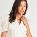 Textured Top with Camp Collar and Short Sleeves-Shirts & Blouses-thumbnail-2