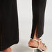 Solid Mid-Rise Flared Leg Pants with Slits and Elasticised Waist-Pants-thumbnail-2