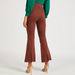 Solid Mid-Rise Flared Leg Pants with Slits and Elasticised Waist-Pants-thumbnail-3