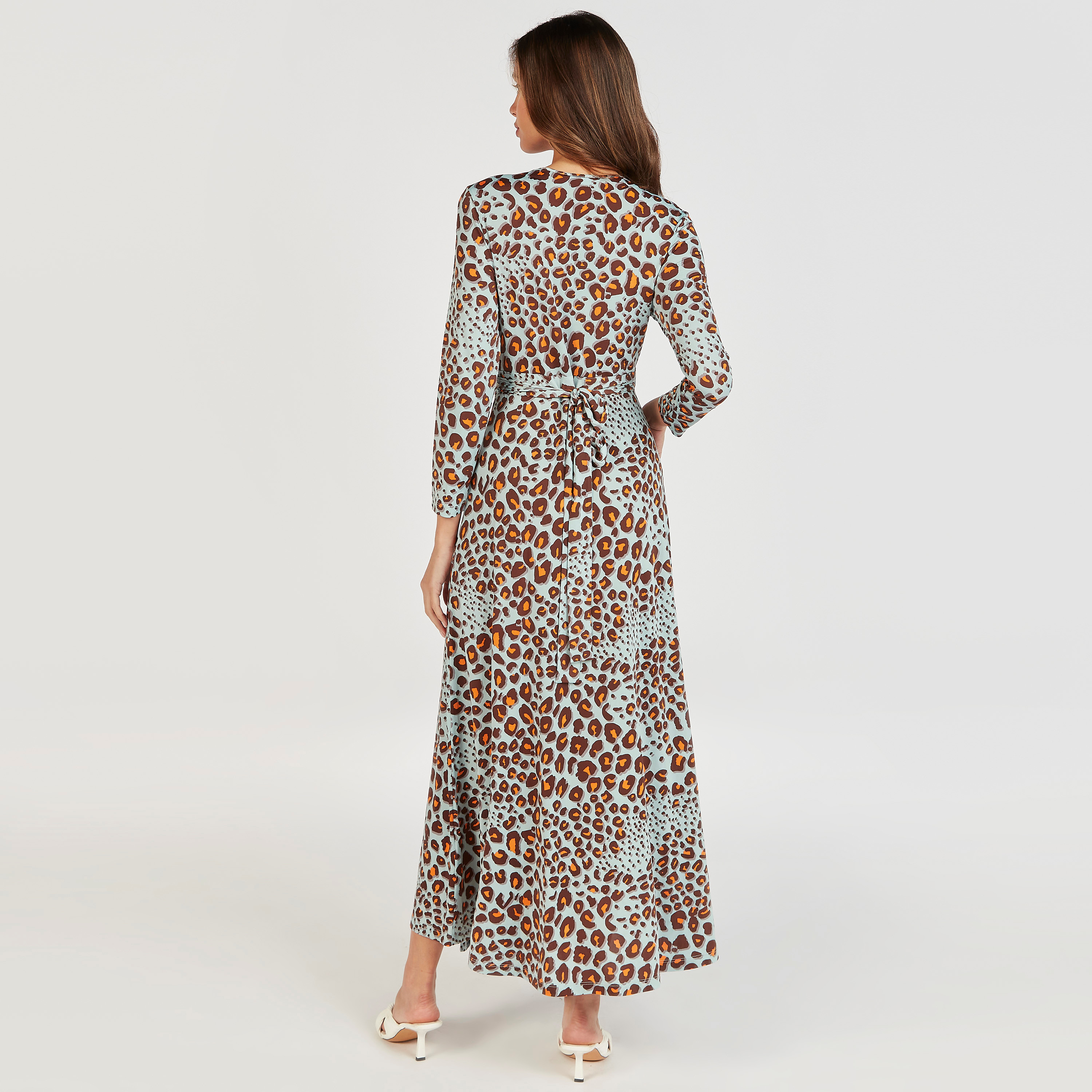 Animal Print Maxi Wrap Dress with Long Sleeves and Tie-Up Belt-women-clothing-dresses-image-3