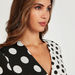 Polka Dot Print Maxi Wrap Dress with Long Sleeves and Tie-Up Belt-Dresses-thumbnailMobile-2