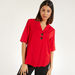 Solid Top with Camp Collar and Short Sleeves-Shirts & Blouses-thumbnailMobile-0