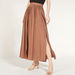 Pleated Maxi A-line Skirt with Elasticised Waist and Slit-Skirts-thumbnailMobile-0