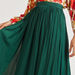 Pleated Maxi A-line Skirt with Elasticised Waist and Slit-Skirts-thumbnail-2