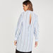 Striped Shirt with High Low Hem and Cutout Detail-Tops-thumbnailMobile-3